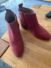 Vorschaubild 5 von Damen Stiefeletten Gr. 37 Rot Casual Wildleder-Optik Blockabsatz