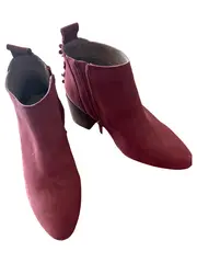 Vorschaubild 2 von Damen Stiefeletten Gr. 37 Rot Casual Wildleder-Optik Blockabsatz