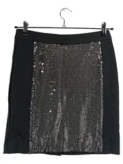 Vorschaubild 1 von Bleistiftrock Damen M Schwarz Pailletten Glamourös Party Midirock