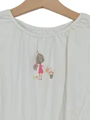 Vorschaubild 2 von Mädchen T-Shirt Gr. 126/128 Weiß Garten-Motiv Baumwolle