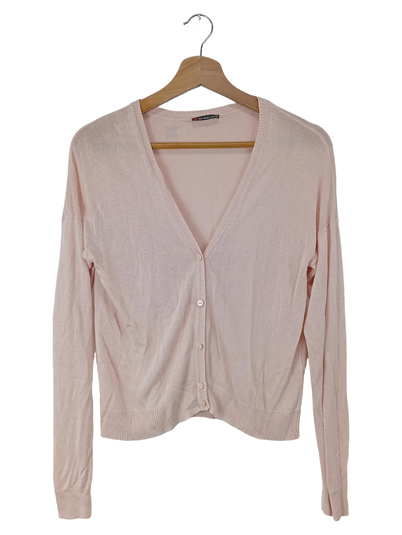 STREET ONE Damen Strickjacke Gr. 38/M Rosa Basic