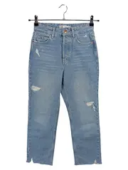 Vorschaubild 1 von Damen Jeans Straight Leg Ripped Hellblau Größe 34 W26 XS