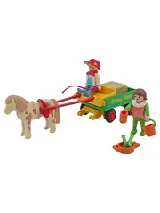 Vorschaubild 3 von Pony Ranch Ponywagen mit Figuren Zubehör Pferd Bauernhof Set