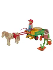 Vorschaubild 4 von Pony Ranch Ponywagen mit Figuren Zubehör Pferd Bauernhof Set