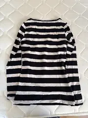 Vorschaubild 2 von Damen Langarmshirt Gr. M Schwarz Weiß Gestreift Maritim
