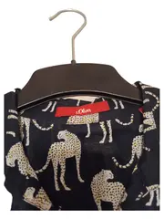 Vorschaubild 7 von Bluse Damen Gr. 38 Blau Geparden Animal Print Langarm Baumwolle
