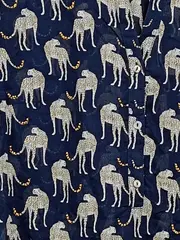 Vorschaubild 5 von Bluse Damen Gr. 38 Blau Geparden Animal Print Langarm Baumwolle