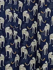 Vorschaubild 6 von Bluse Damen Gr. 38 Blau Geparden Animal Print Langarm Baumwolle