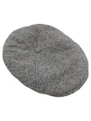 Vorschaubild 1 von Schiebermütze Herren Tweed Fischgrät Grau Baumwolle