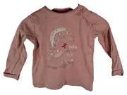 Vorschaubild 1 von Mädchen Langarmshirt Gr. 80 Rosa Dino Pailletten Baumwolle