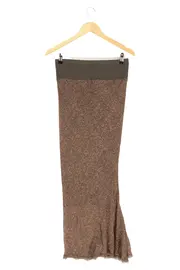 Vorschaubild 2 von Damen Wickelrock Gr. 38/M Braun Klassisch Elegant Maxirock Polyester