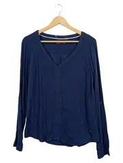 Vorschaubild 1 von EDC Damen Bluse Langarm Viskose Blau Gr. 34/XS Casual