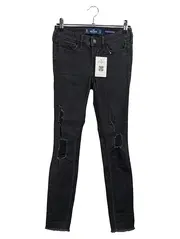 Vorschaubild 1 von Damen Jeans Skinny Fit W24 L28 Schwarz Destroyed Low-Rise Crop
