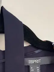 Vorschaubild 7 von Damen Wickelkleid Gr. 36/S Blau Gestreift Langarm Bindegürtel