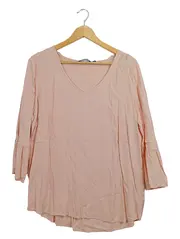 Vorschaubild 1 von Damen Bluse Gr. 40;L Rosa Casual Viskose 3/4-Arm