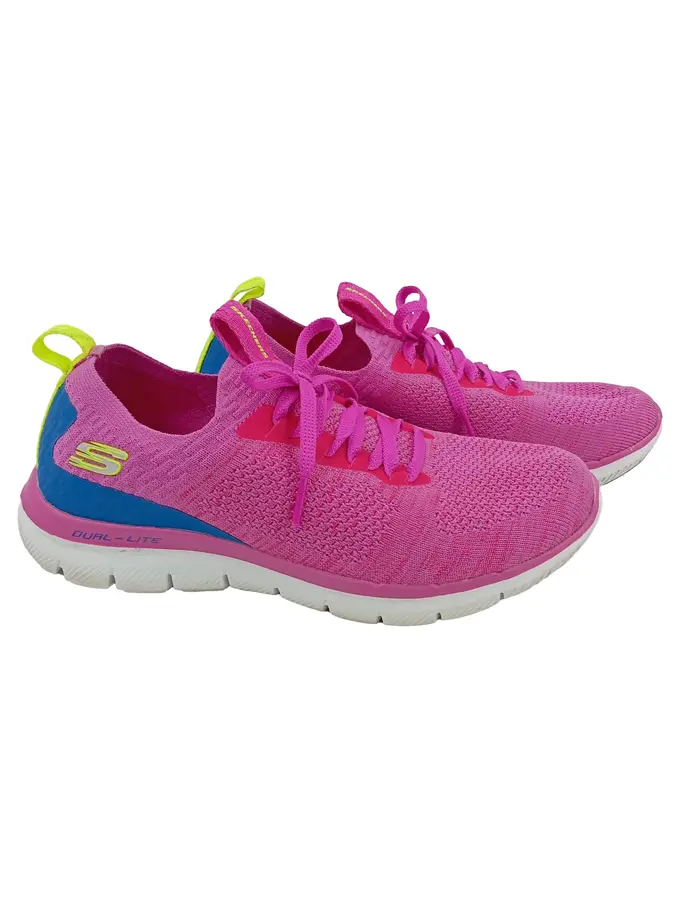 SKECHERS Sneaker low Damen 37 Rosa Schnürung Sportlich Textil Logo