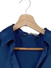 Vorschaubild 2 von Damen Bluse Hemd XS Blau Elegant Langarm Polyester