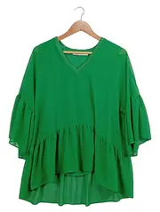 Vorschaubild 1 von Damen Bluse Grün mit Rüschen Gr. 34/XS