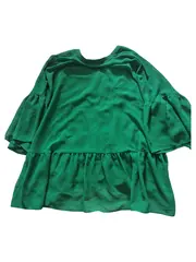 Vorschaubild 2 von Damen Bluse Grün mit Rüschen Gr. 34/XS