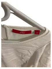 Vorschaubild 2 von Damen T-Shirt Gr. 34/XS Weiß Viskose Lochmuster Feminin