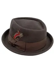 Vorschaubild 1 von Hut Herren Fedora S Braun Klassisch Wollhut