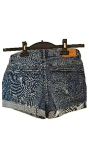 Vorschaubild 2 von Trafaluc Damen Jeans Shorts Gr. 36 W28 Blau Destroyed Fransen