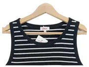 Vorschaubild 2 von Damen Top Gr. 40/L Gestreift Schwarz Maritim Baumwolle Ärmellos
