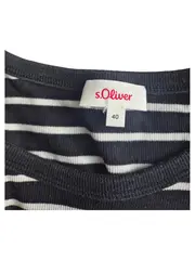 Vorschaubild 4 von Damen Top Gr. 40/L Gestreift Schwarz Maritim Baumwolle Ärmellos