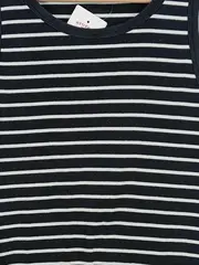 Vorschaubild 3 von Damen Top Gr. 40/L Gestreift Schwarz Maritim Baumwolle Ärmellos