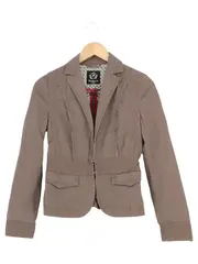 Vorschaubild 1 von Leichte Jacke Damen Gr. 34/XS Braun Baumwolle Casual Vintage