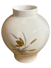 Vorschaubild 1 von Vase Weiß Florales Muster Bauchig 18 cm W. Germany