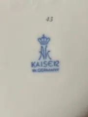 Vorschaubild 4 von Vase Weiß Florales Muster Bauchig 18 cm W. Germany