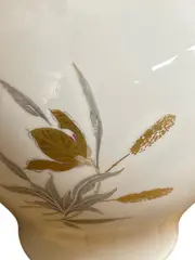 Vorschaubild 3 von Vase Weiß Florales Muster Bauchig 18 cm W. Germany
