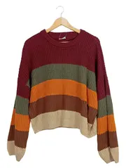 Vorschaubild 1 von Damen Pullover gestreift Gr. 32/XXS Mehrfarbig Casual Strickpullover