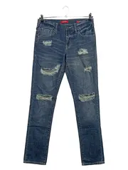 Vorschaubild 1 von Damen Jeans Tapered Fit Ripped Destroyed Blau Gr. 38 W29
