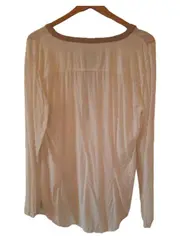 Vorschaubild 4 von Damen Bluse Langarm Weiß Gr. 40 Casual V-Ausschnitt Knopfleiste