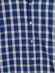 Vorschaubild 2 von Herren Freizeithemd Kariert Blau Langarm Gr. 38/S Baumwolle