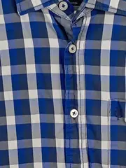 Vorschaubild 3 von Herren Freizeithemd Kariert Blau Langarm Gr. 38/S Baumwolle