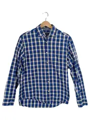 Vorschaubild 1 von Herren Freizeithemd Kariert Blau Langarm Gr. 38/S Baumwolle