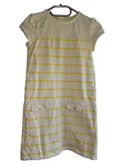 Vorschaubild 1 von Mädchen Freizeitkleid Gr. 138 cm Gelb Gestreift Casual