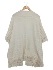 Vorschaubild 2 von Damen Strickjacke M/38 Beige Bohemian Vintage Elegant Fransen