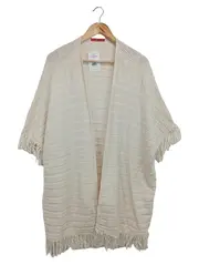 Vorschaubild 1 von Damen Strickjacke M/38 Beige Bohemian Vintage Elegant Fransen