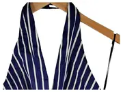 Vorschaubild 4 von Bluse Damen Gr. S Blau Gestreift Ärmellos Elegant Baumwolle Freizeit