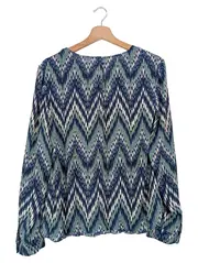 Vorschaubild 2 von Damen Bluse 36/S Mehrfarbig Grafisches Muster Langarm Freizeit