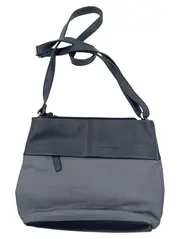 Vorschaubild 1 von Damen Umhängetasche Leder Stoff Blau Grau Crossbody Bag