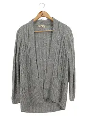 Vorschaubild 1 von Damen Strickjacke Gr. S Grau Zopfstrickmuster Cardigan