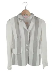 Vorschaubild 1 von NADINE H. Damen Blazer Gr. 38 Weiß Gestreift Elegant Business Jacke