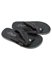 Vorschaubild 2 von Damen Zehentrenner Sandalen Gr. 38 Schwarz Glitzer Flip Flop