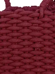 Vorschaubild 3 von Basic Collection Geflochtene Handtasche Damen Bordeaux Rot Baumwolle