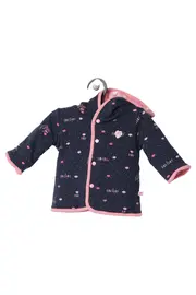 Vorschaubild 1 von Kinder Leichte Jacke Gr. 62 Blau Casual Punkte Schriftzug Kapuze